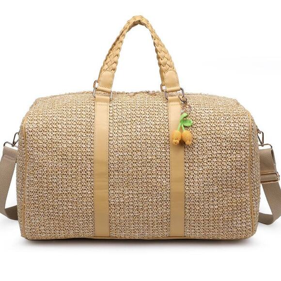 Coastal Escape Straw Weekender Bag Natural - Picture 2 of 5